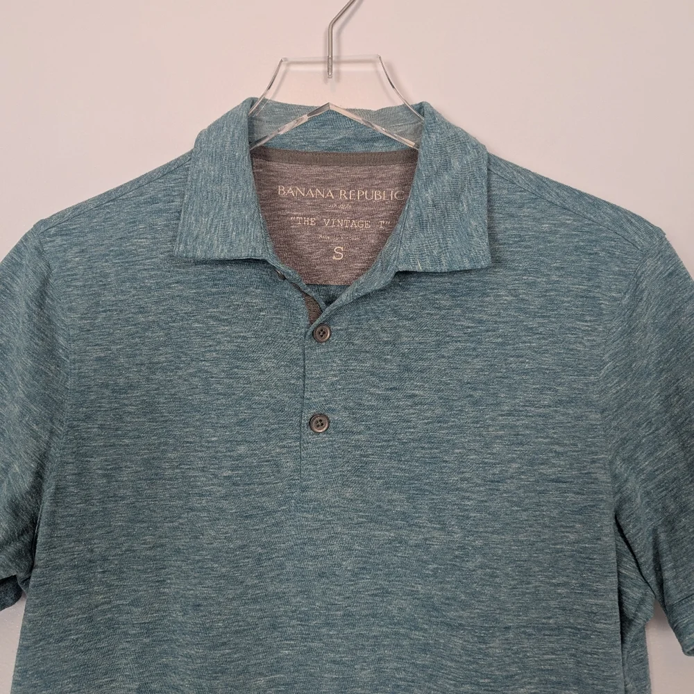 Banana Republic Men's Teal Polo Shirt Small